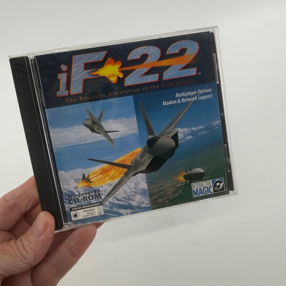 iF-22‎ The Realistic Simulation of the F-22 Raptor PC Windows 95 1997 2-Disc Set